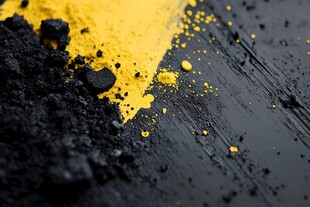 黑黄粉末对比质感画面