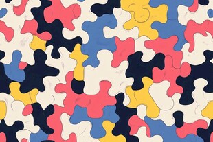 多彩拼图图案背景设计