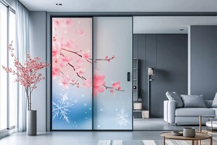 樱花主题时尚室内移门设计
