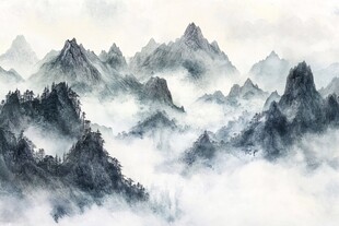 水墨群山间 云雾绕峰峦