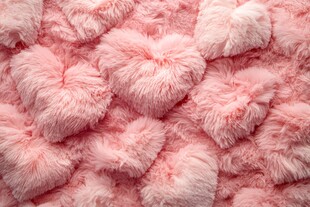粉色毛绒爱心织物纹理