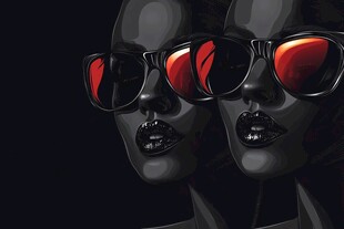 双影黑肤女性的红镜魅力