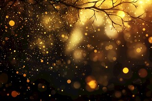 金色光斑下的梦幻树枝