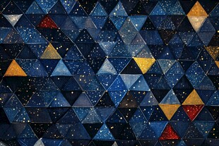 星空三角几何图案背景