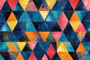 多彩几何星空图案背景