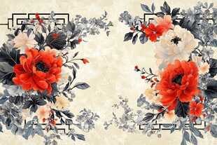 中式花卉图案 典雅复古风