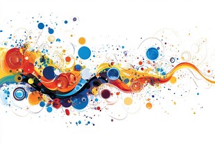 动感炫彩抽象艺术波浪图案