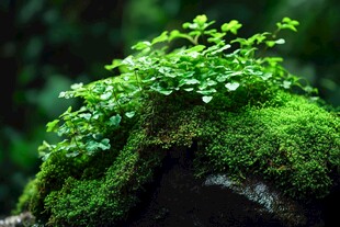 石上绿苔与新生绿植