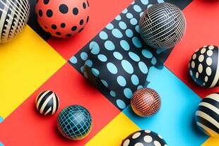 多彩波点圆球创意几何组合