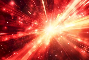 红色炫光放射背景特效