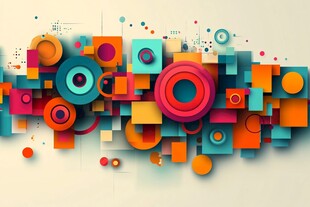 多彩几何图形创意组合