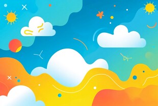 梦幻天空风景插画