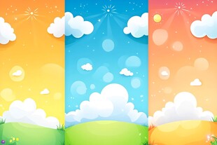 三色清新自然风景背景图