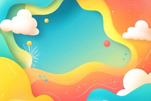 梦幻多彩天空背景插画