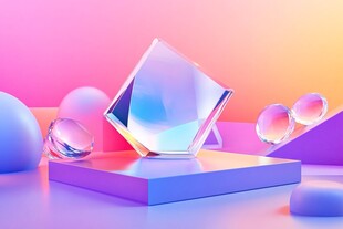 梦幻多彩水晶立方体展示