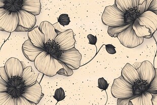 手绘风花卉图案背景图