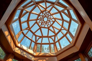 八角木质天窗 通透采光美