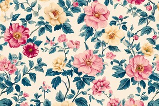 复古花卉图案墙纸