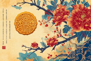 国潮中秋 繁花与月饼之美