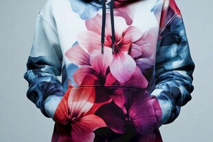 花卉图案连帽卫衣展示