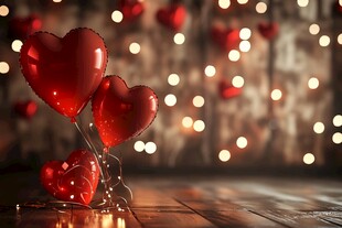 心形气球营造浪漫氛围