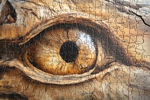 拼图构成的逼真人类眼睛