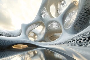 未来感镂空建筑艺术造型