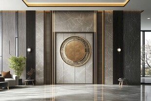 现代奢华大厅中式元素门饰