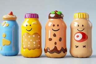 可爱卡通果酱瓶创意造型