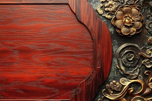 红木嵌金饰精美工艺细节