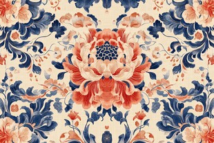 中式传统花卉精美纹样图案