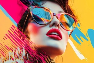 时尚个性墨镜女郎