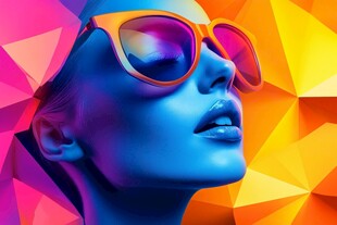 时尚酷感墨镜美女头像