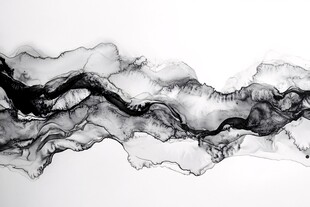 水墨抽象线条艺术画作