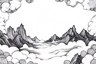 云海环绕的壮丽山峦