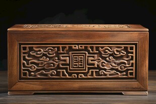 中式雕花实木箱