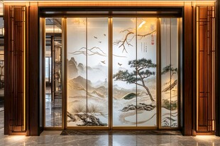 中式山水屏风尽显典雅