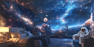 梦幻星空卧室 宇航员相伴