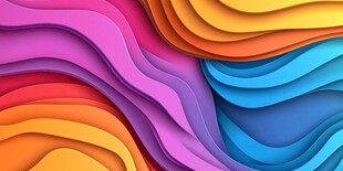 多彩波浪立体纸艺背景