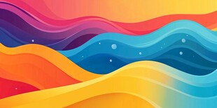 绚丽多彩的波浪抽象背景图