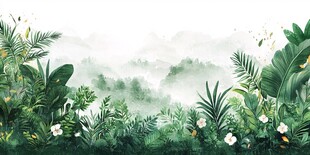 梦幻丛林绿植背景图