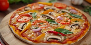 美味蔬菜披萨诱人呈现