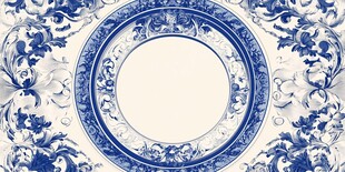 青花瓷盘图案 古典优雅风