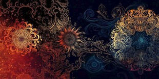 绚丽曼陀罗花纹艺术背景