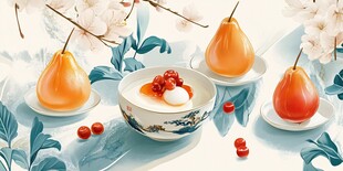 冰糖雪梨插画 清新中式风