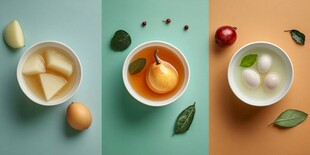 三种梨的创意美食展示