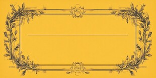 黄色复古花纹边框设计图