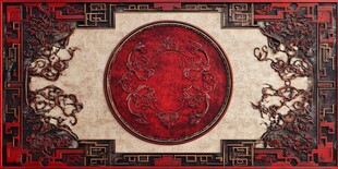 中式古典雕花红底装饰图
