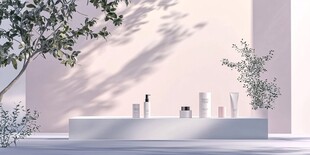 简约风美妆产品展示场景
