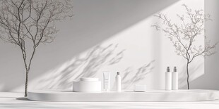 简约风美妆产品展示场景
